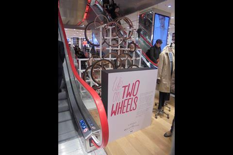 Cycling is a major feature of the visual merchandising